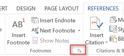 thay đổi thông tin footnote và endnote