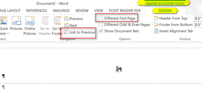 đánh số trang từ trang 3 trong word