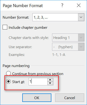 đánh số trang từ trang 3 trong word