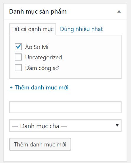 thêm danh mục mới