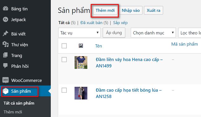 thêm thuộc tính sản phẩm