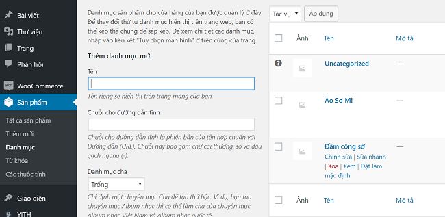 bổ sung danh mục cho sản phẩm