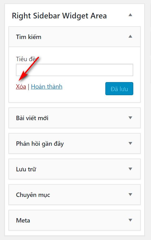 xóa sidebar mặc định