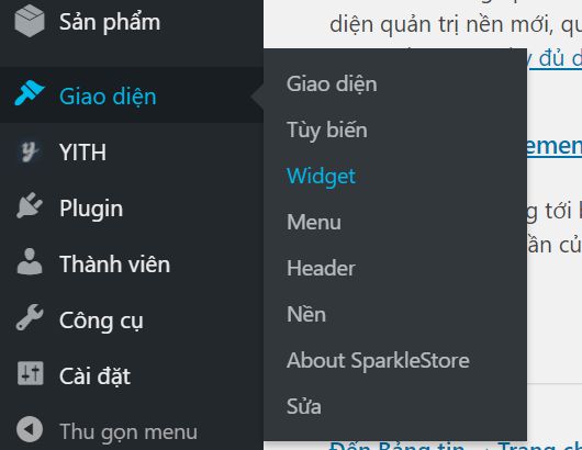 tùy chỉnh widget