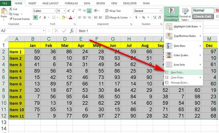 vào thẻ home chọn conditional formating
