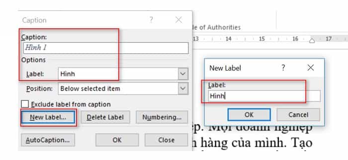 danh mục hình ảnh trong word