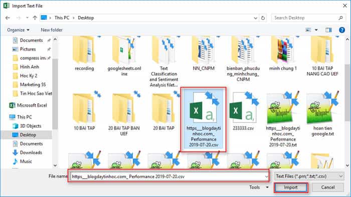 chọn file csv sai lỗi font 