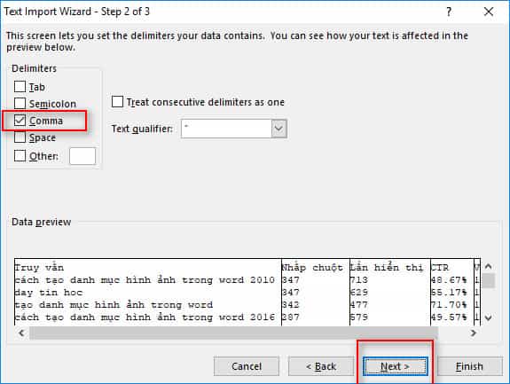 hiển thị tiếng việt file csv trong excel