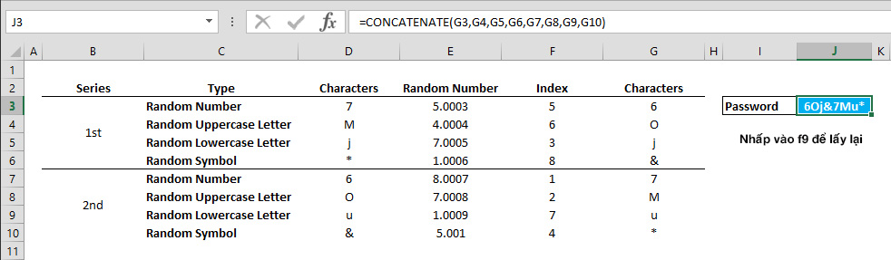 cach dat mat khau ngau nhien excel