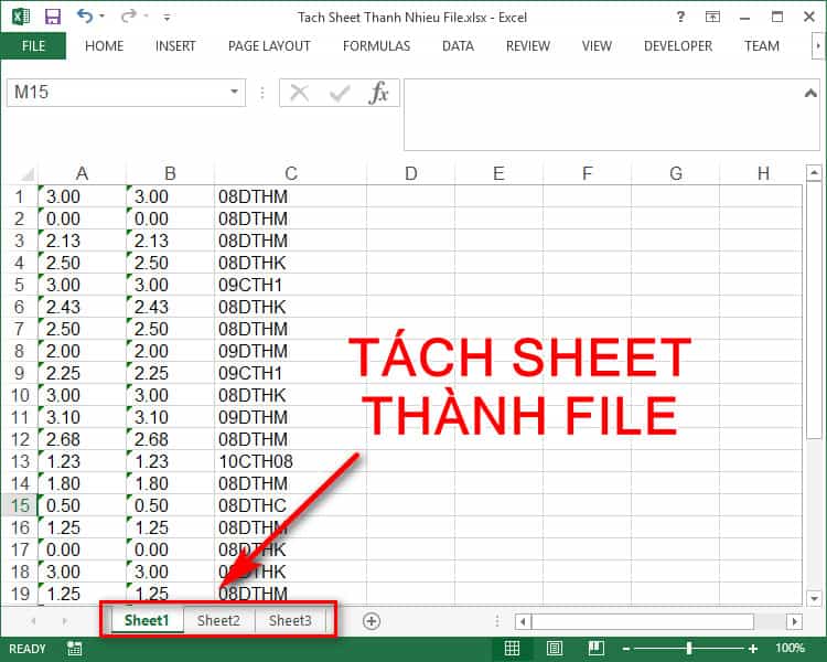 tự dộng tách excel sheet thành nhiều file