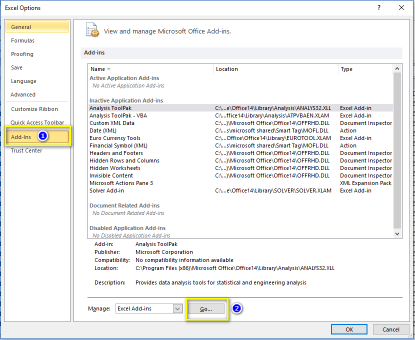 Thiết lập Addin3
