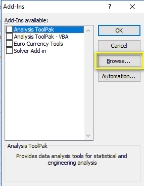 Thiết lập Addin trong Excel