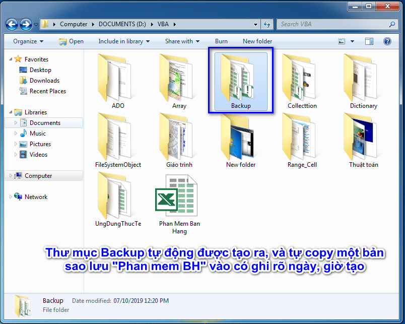 Code VBA tự tạo thư mục