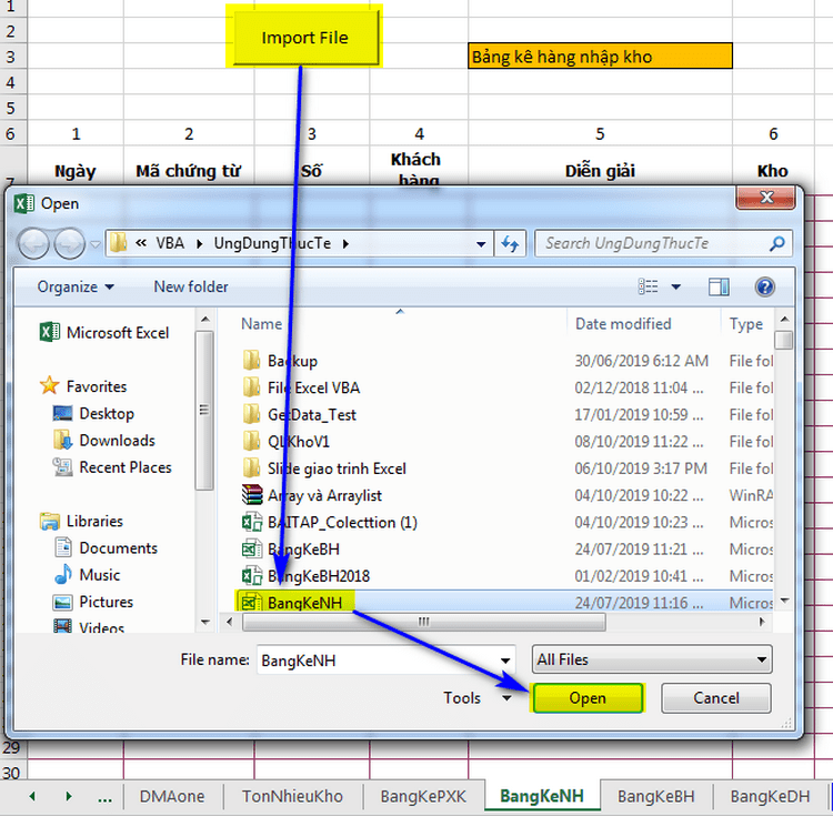 Lấy dữ liệu từ File Excel đang đóng bằng VBA H1