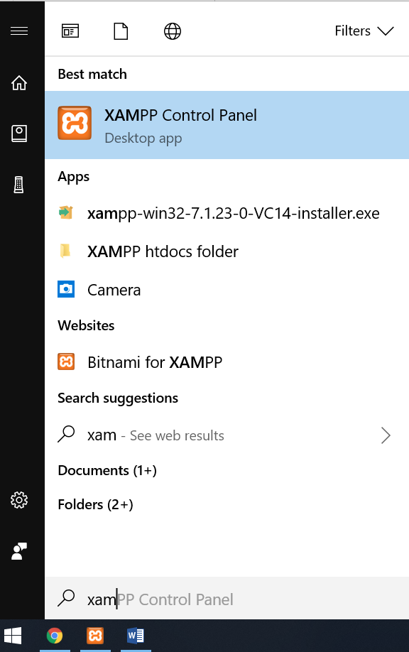 khởi động chương trình xampp để thiết kế website tin tức bằng wordpress