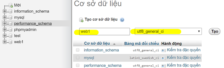 tạo cơ sở dữ liệu cho website wordpress tin tức