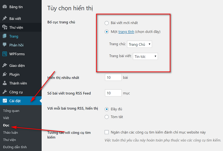 hiển thị trang chủ - trang danh mục bài viết cho website tin tức wordpress