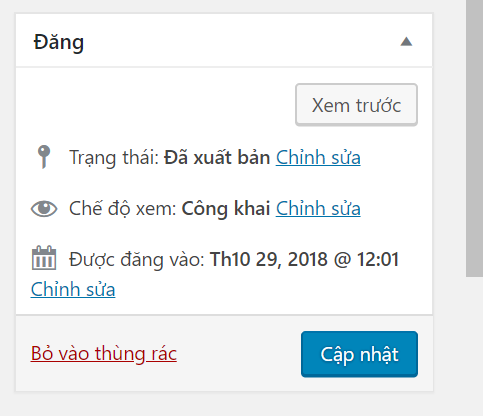 cập nhật cho web tin tức wordpress