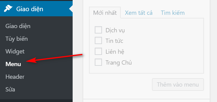 tạo menu danh mục bài viết cho website tin tức wordpress
