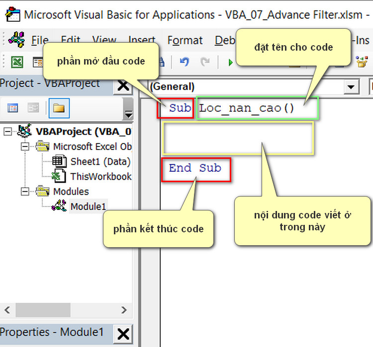 mở đầu kết thúc code