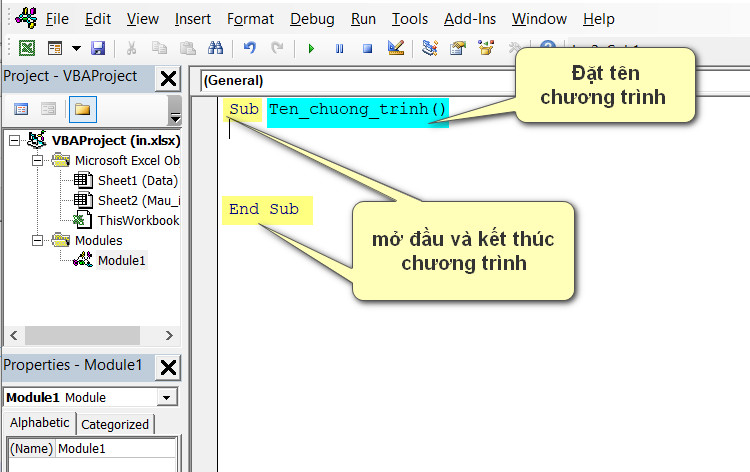 mở đầu kết thúc chương trình