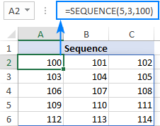 dùng hàm sequence bắt đầu theo số