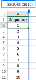 dùng hàm sequence với hàng