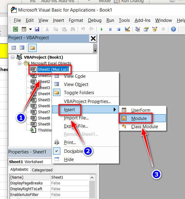tạo module mới để viết code