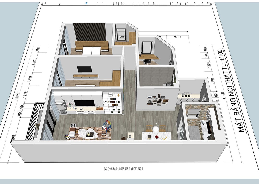 vẽ mặt bằng nội thất bằng Sketchup