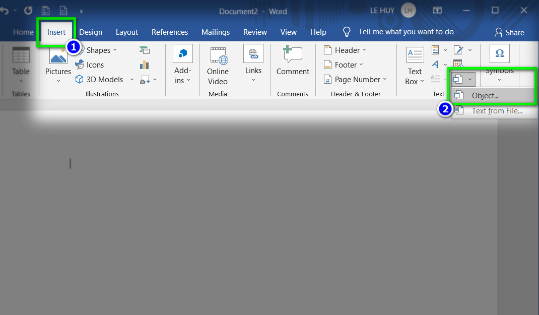 chọn vào đối tượng