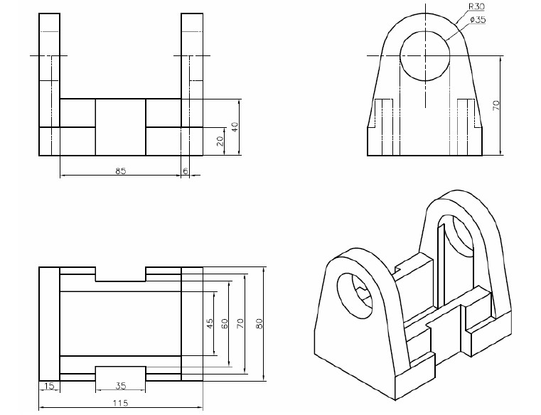 bài tập Autocad 3D - bài tập số 10