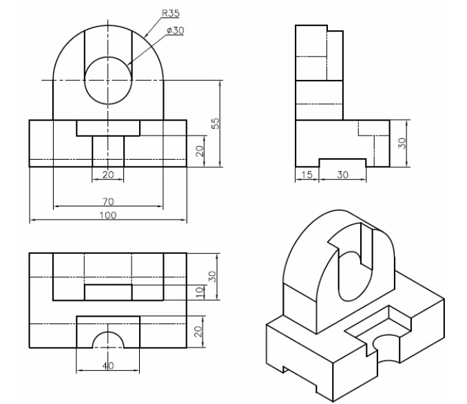 bài tập Autocad 3D - bài tập số 10