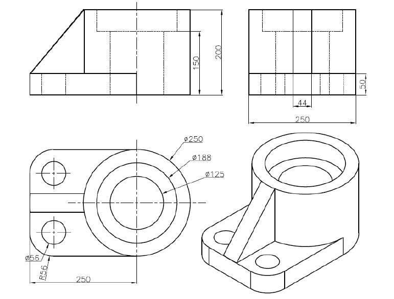 bài tập Autocad 3D - bài tập số 11