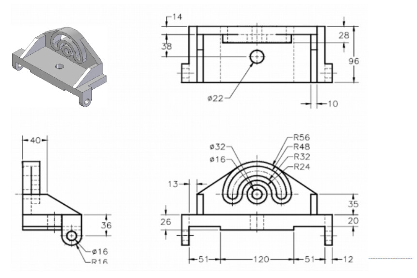 bài tập Autocad 3D - bài tập số 11