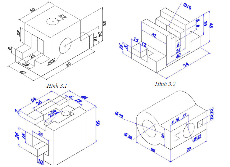bài tập Autocad 3D - bài tập số 3