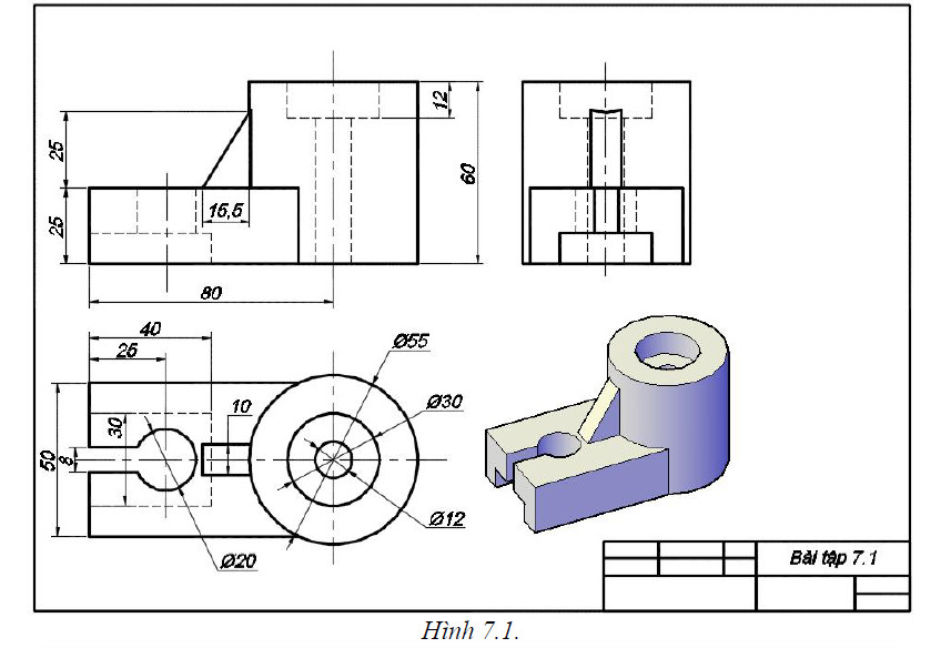bài tập Autocad 3D - bài tập số 7