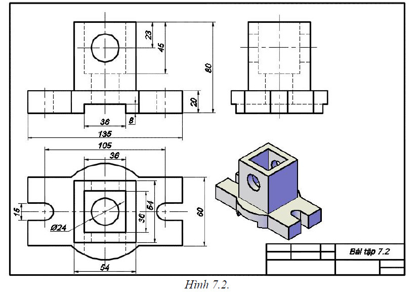 bài tập Autocad 3D - bài tập số 7