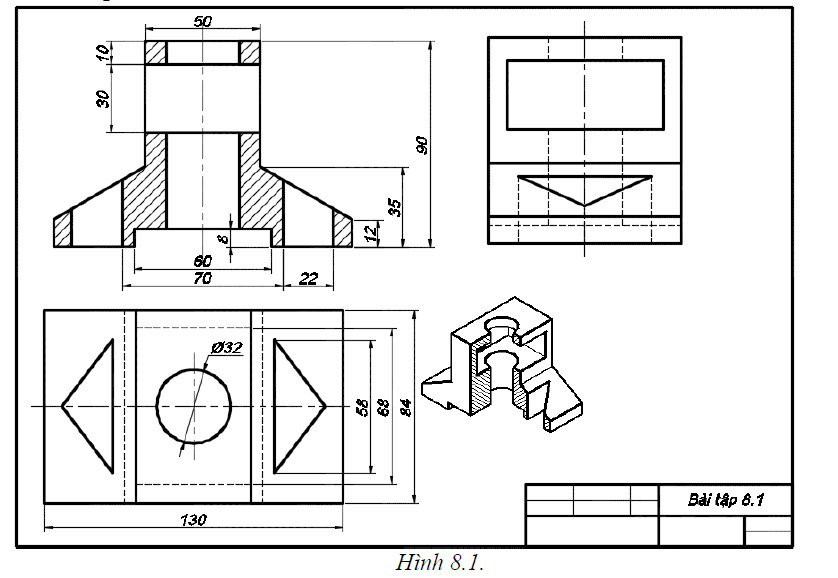 bài tập Autocad 3D - bài tập số 8