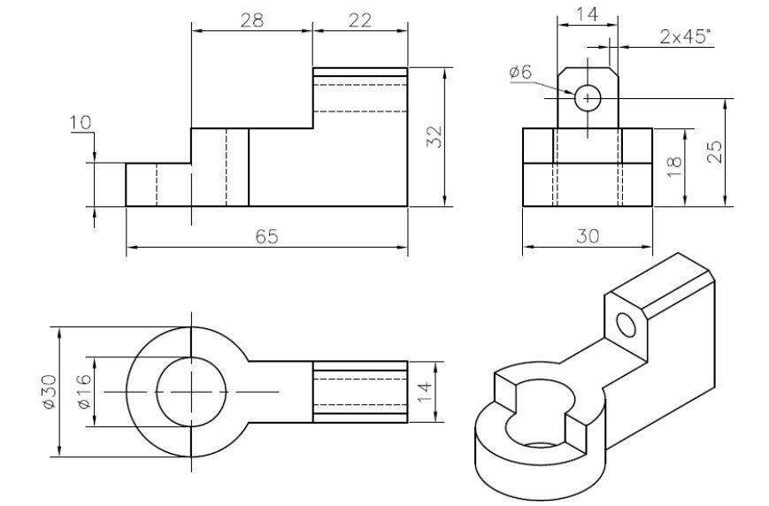 bài tập Autocad 3D - bài tập số 9