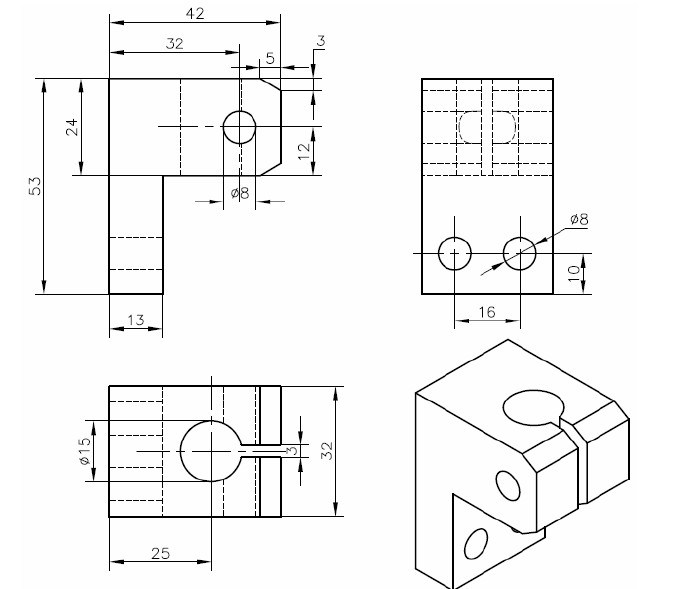 bài tập Autocad 3D - bài tập số 9