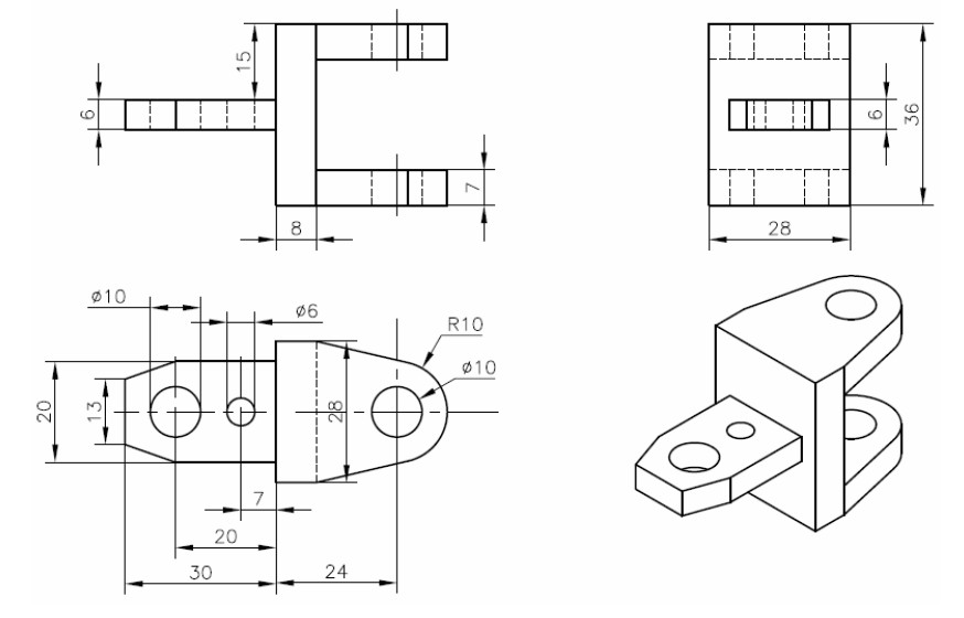 bài tập Autocad 3D - bài tập số 9