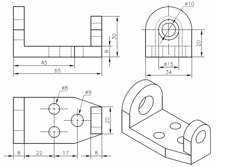 bài tập Autocad 3D - bài tập số 9
