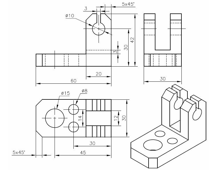 bài tập Autocad 3D - bài tập số 9