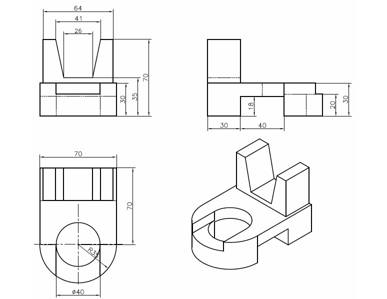 bài tập Autocad 3D - bài tập số 9