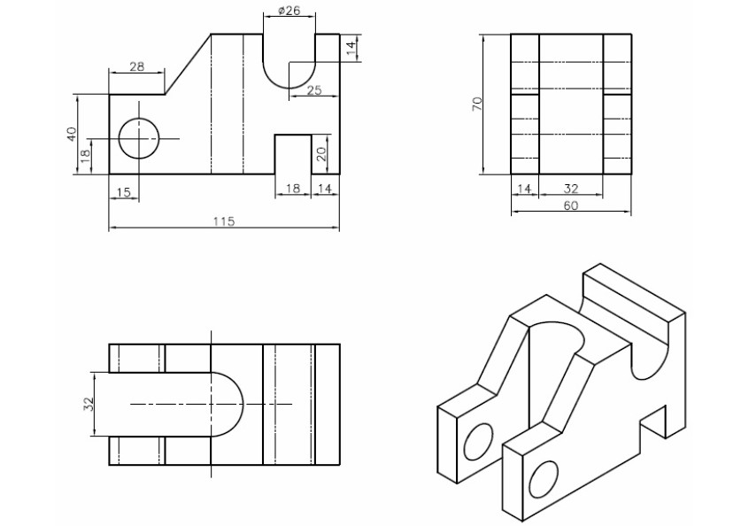 bài tập Autocad 3D - bài tập số 9