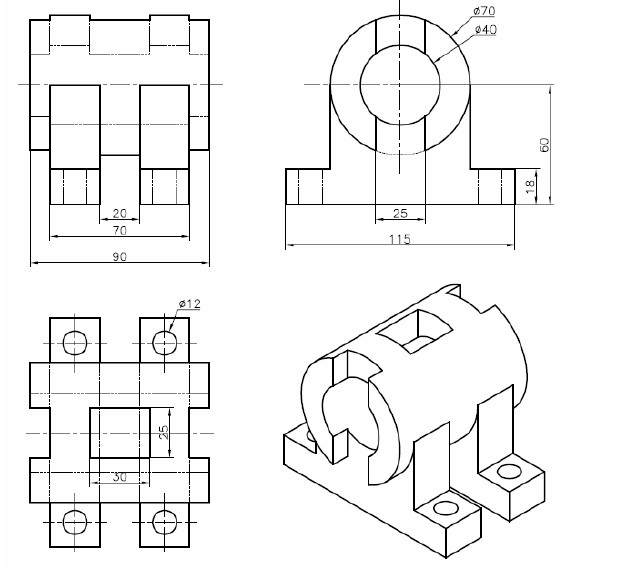bài tập Autocad 3D - bài tập số 9