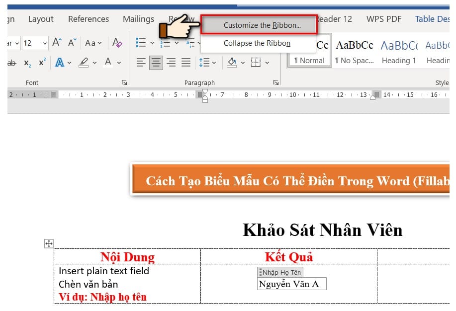 bước 1 kích hoạt thẻ develope