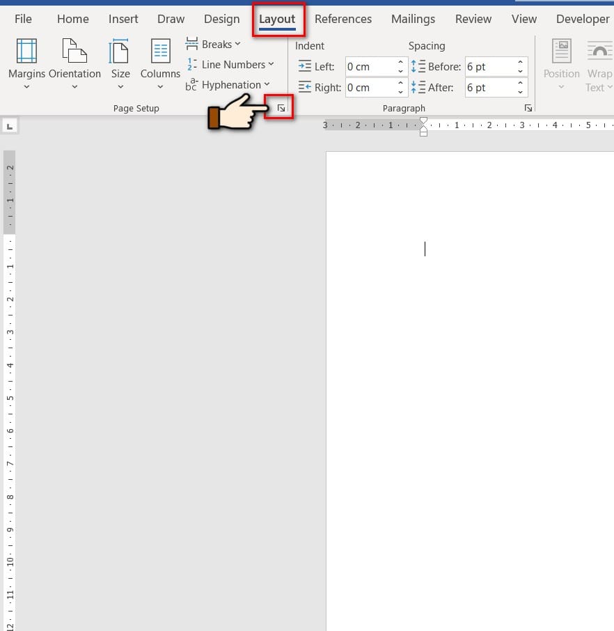 hình vào layout để căn lề giấy