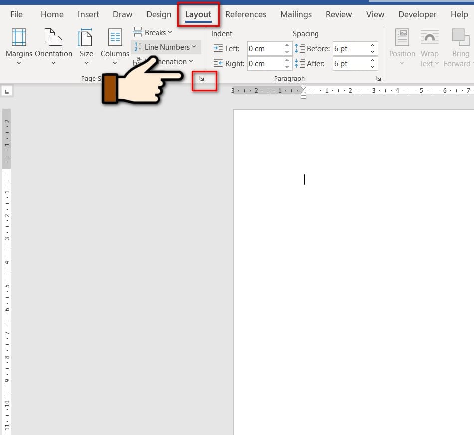 hình vào thẻ layout để thay đổi lề giấy