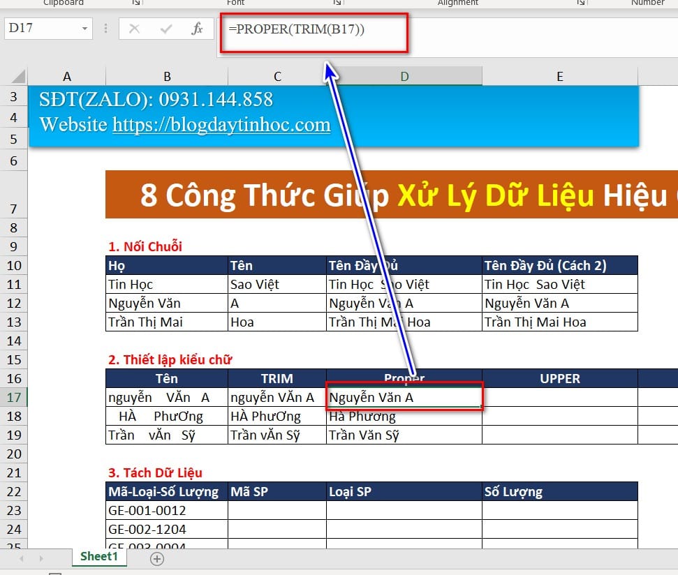 hình ảnh sử dụng hàm proper